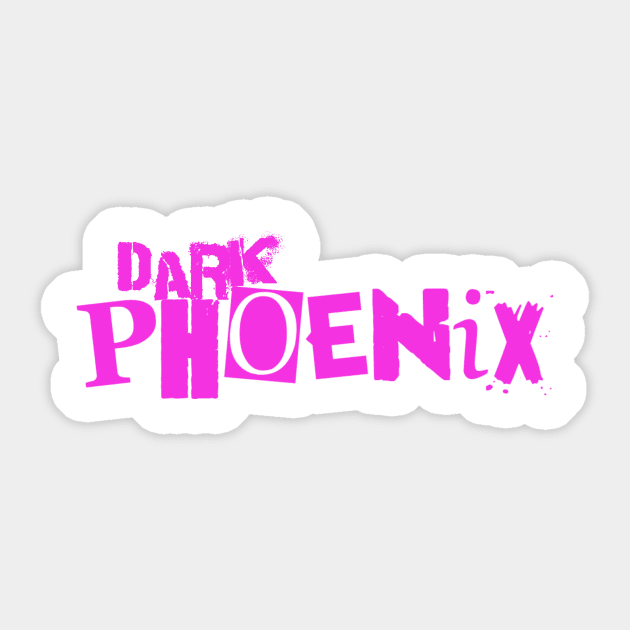 Dark Phoenix Punk Logo Sticker by My Geeky Tees - T-Shirt Designs